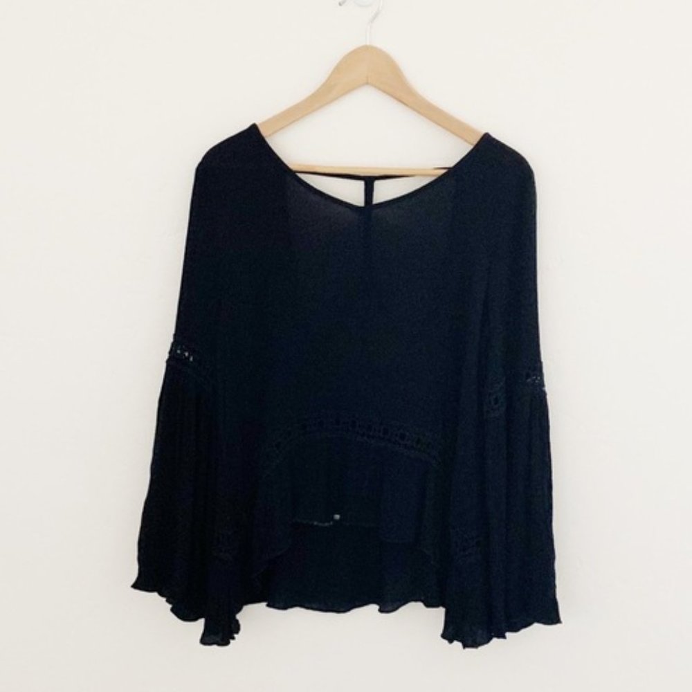 Patrons of Peace Bell Sleeve Open Back Boho Top